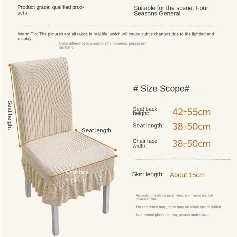 W/ Skirt Backrest Cover Elastic Jacquard Seat  Stool Cover Stretchy Dining Chair Cover  Kitchen