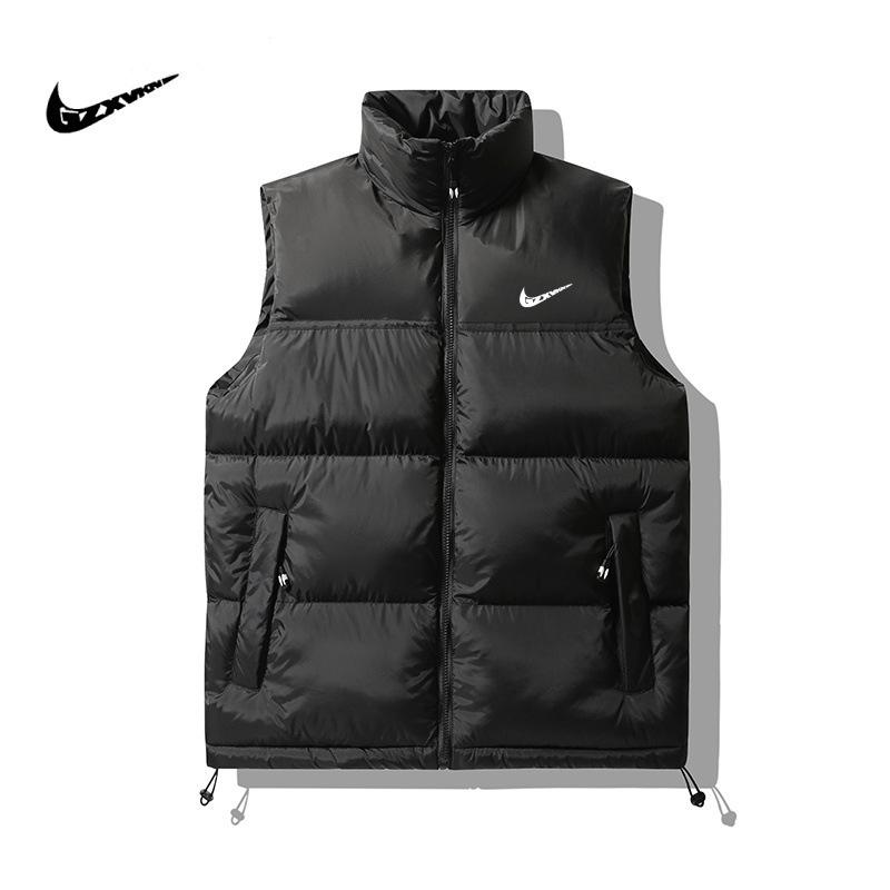 

Men s Korean Style Color Block Thick Warm Down Cotton Vest for Winter and Autumn 4XL чорний