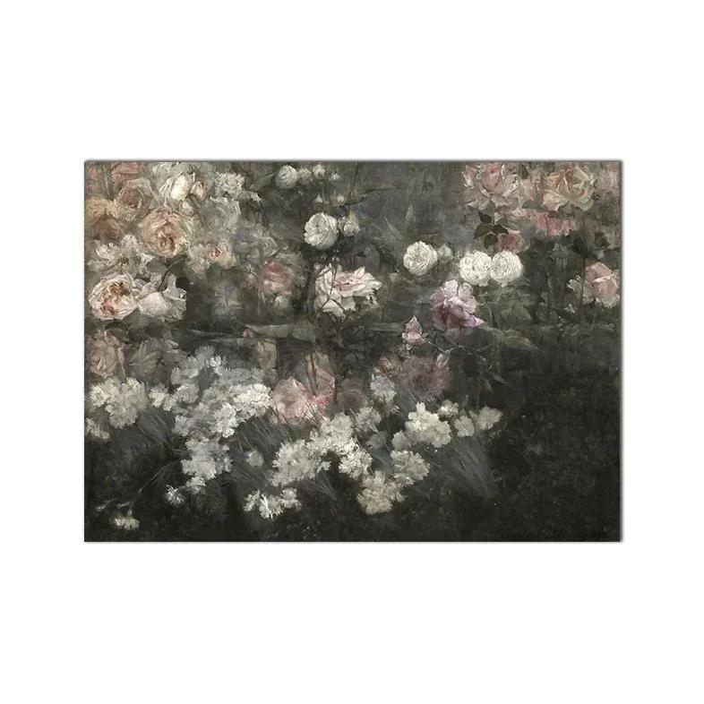 Vintage Flower Nordic Posters, Canvas Painting, Modern Wall Art, Beige Gallery Decor, Picture for Living Room Interior