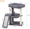YOUPET Cat Tree with Scratching Post, Hammock & Toy Balls, Grey