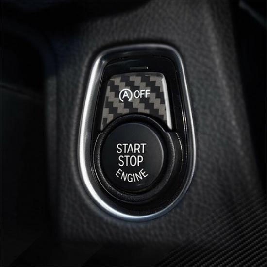 Real Carbon Fiber Car Front Start Button Cover Decoration For BMW 3 F30 13 15 17