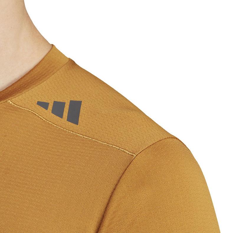 Adidas Solid Color Logo Round Neck Short Sleeve T-Shirt Men Tops Khaki IB9098