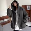 Coat and Sweatshirt for Women 2025 New Autumn Korean Lazy Style Loose Hooded Zipper Cardigan Top