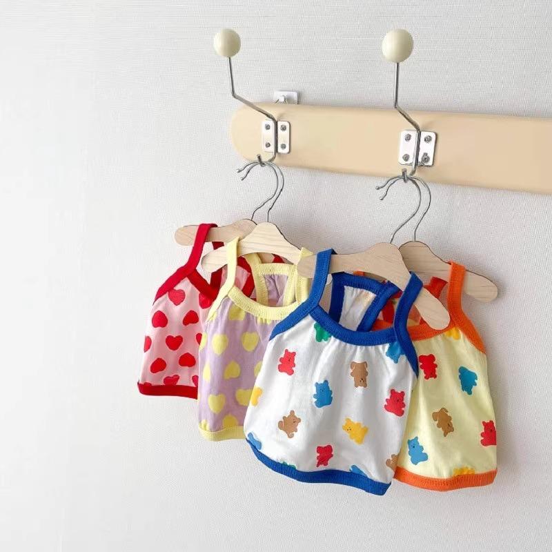 Korean Version of Summer Dog Two-legged Love Full of Colorful Small Suspenders Cat Hairless Cat Teddy Bear Pet Clothes