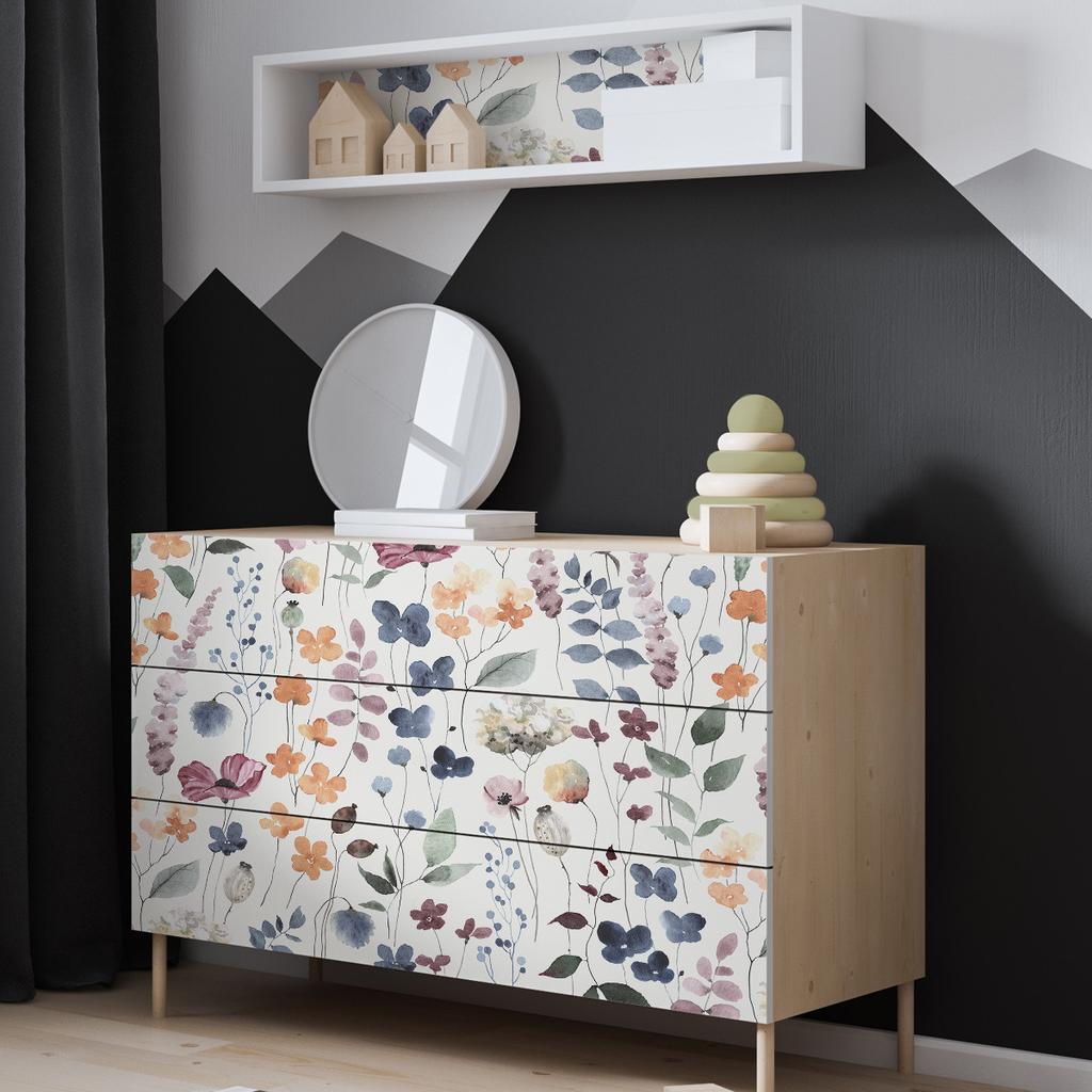 Plant Flower Wallpaper Self-Adhesive Bedroom Wall Sticker Home Decoration