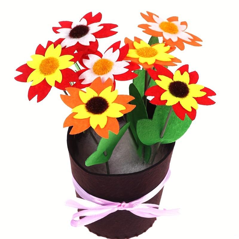 DIY Flower Pot Potted for Children Crafts Kids Educational Gifts Ornaments Bonsai Flowers Making Kit Sold By Set