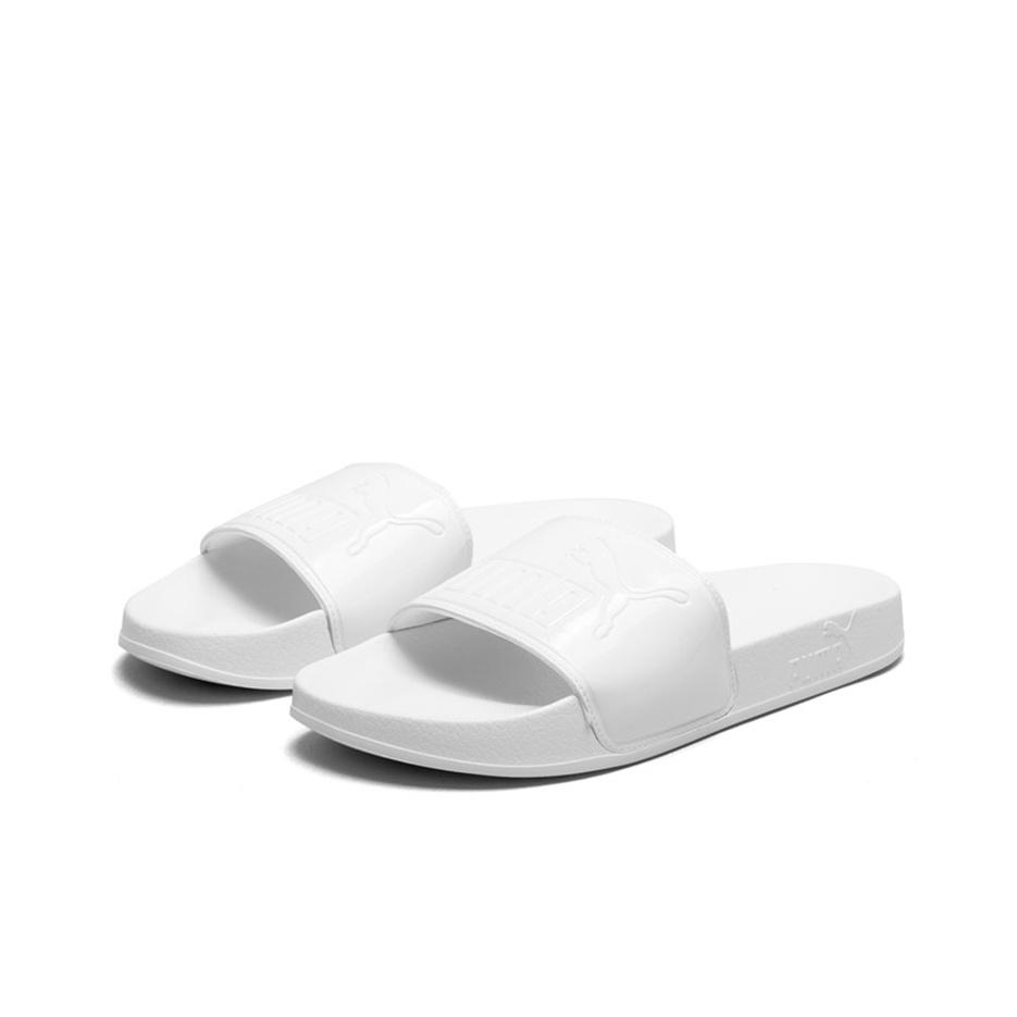 Puma Leadcat Series Patent Soft Sole EVA Slide Sandals Women Footwear White 367282-02