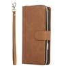 For iPhone 17 Pro Max Case Zipper Pocket 9 Card Slots PU Leather Phone Cover with Hand Strap