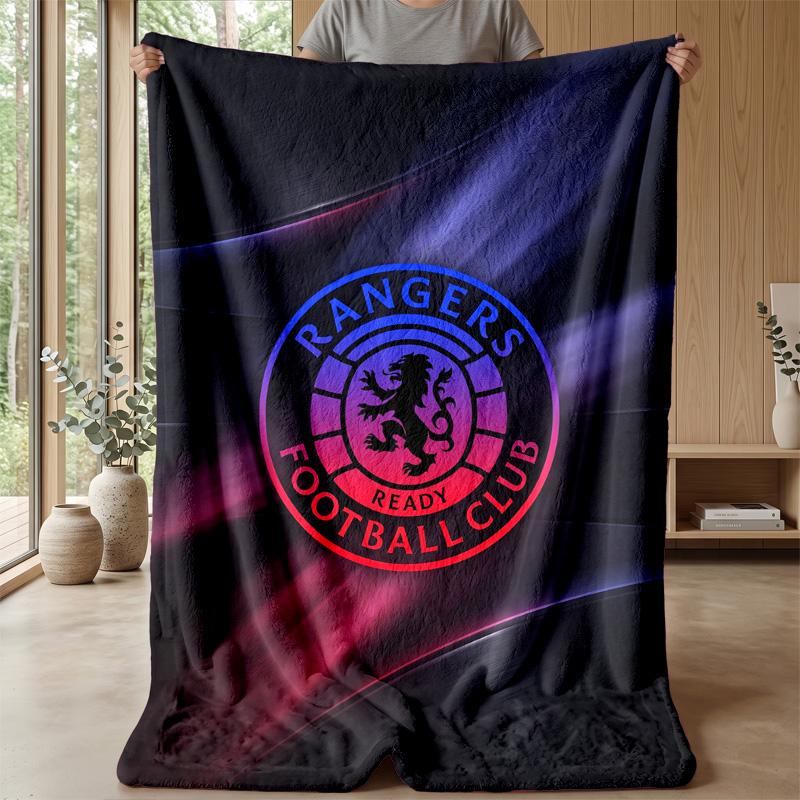 Rangers FC Morbida Coperta in Pile di Flanella Leggera Accogliente Calda Coperta da Lancio per Divano Letto Arredamento per la Casa