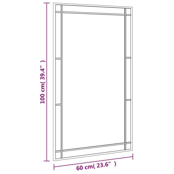 VidaXL Wall Mirror Black 60x100 Cm Rectangular Iron 358631