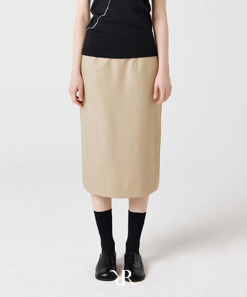 WEREVE Line Midi Skirt_Beige