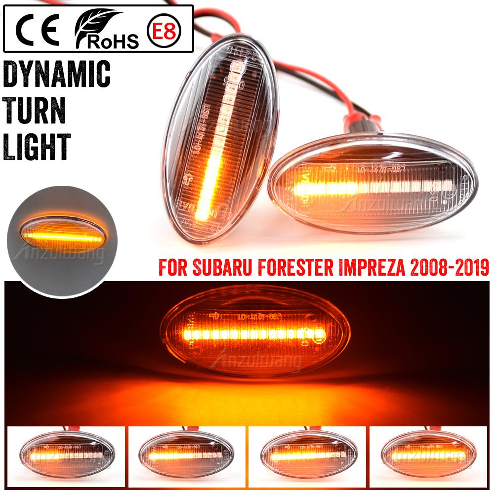 Fit For Subaru Impreza Wrx Sti Subaru Forester 2008- 2X LED Dynamic Side Marker Lamp Turn Signal Light Side Repeater Dynamic Crystal