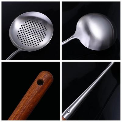 Wooden Handle Kitchen Utensils Cooking Tools Ladle Turner Wok Cookware Skimmer Spoon