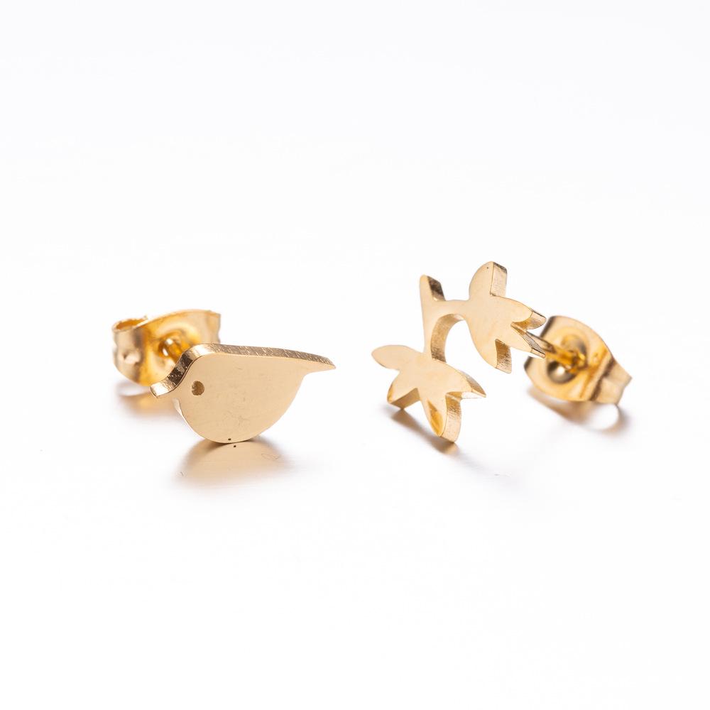 Halloween Geist Kürbis & Weihnachtsbaum Edelstahl Ohrstecker - Asymmetrischer Tierschmuck