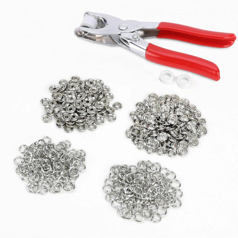 9.5mm Prong Ring Fasteners/Press Studs Metal Open Ring No Sew Button Pliers