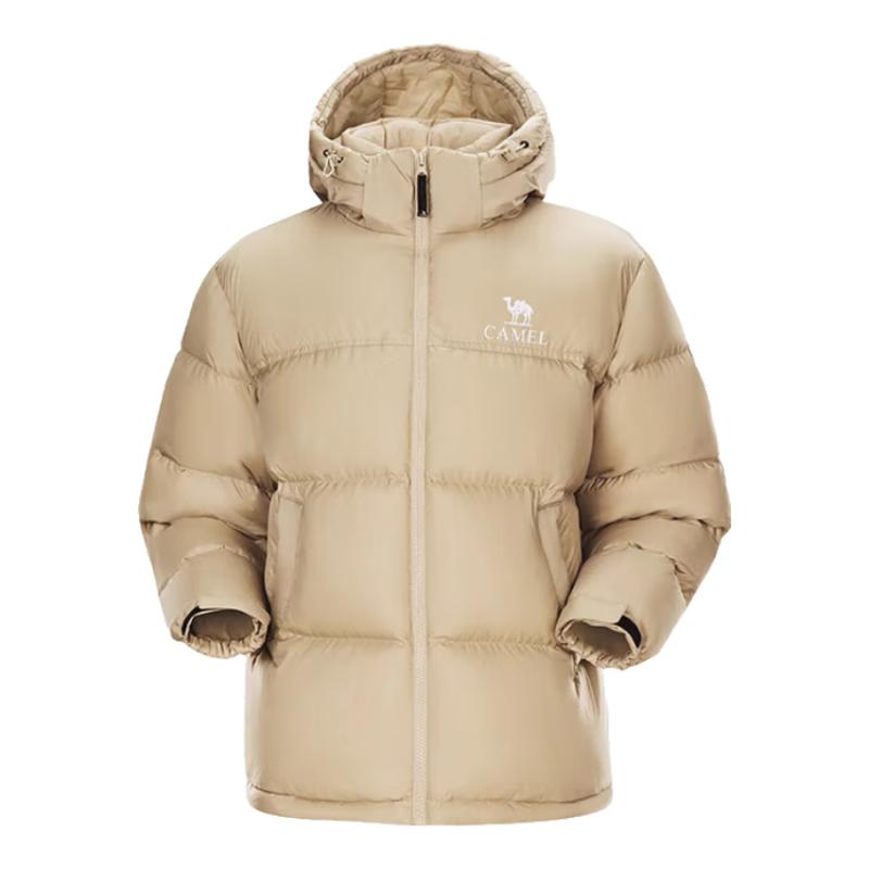 Camel Unisex 700-Fill Power Hooded Down Puffer Jacket