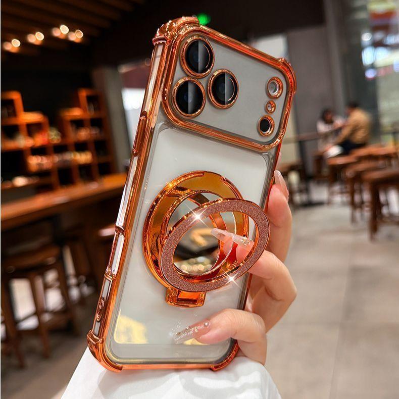 Luxury Glitter Mirror Bracket Magnetic Case For Honor 400 PRO LITE MAGIC 7 X7D X9D X8C X8B X8A X9B X7A X6C X9A X6A X8 X5B X5C