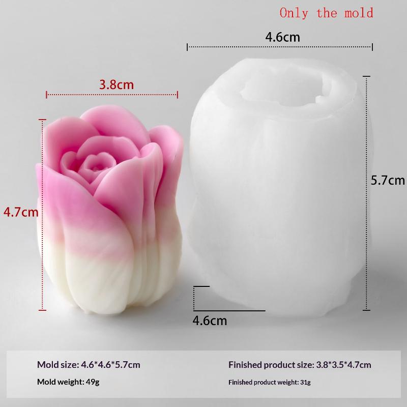 1ks Ručně vyráběná vonná svíčka Sádrové pryskyřičné formy DIY Květiny Tulipán Silikonová forma Domácí sušenky Čokoládové bonbony Pečicí nástroj