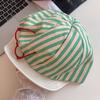 Korean Striped Berets Versatile Beanie Cap Ins Painter Berets  Girls