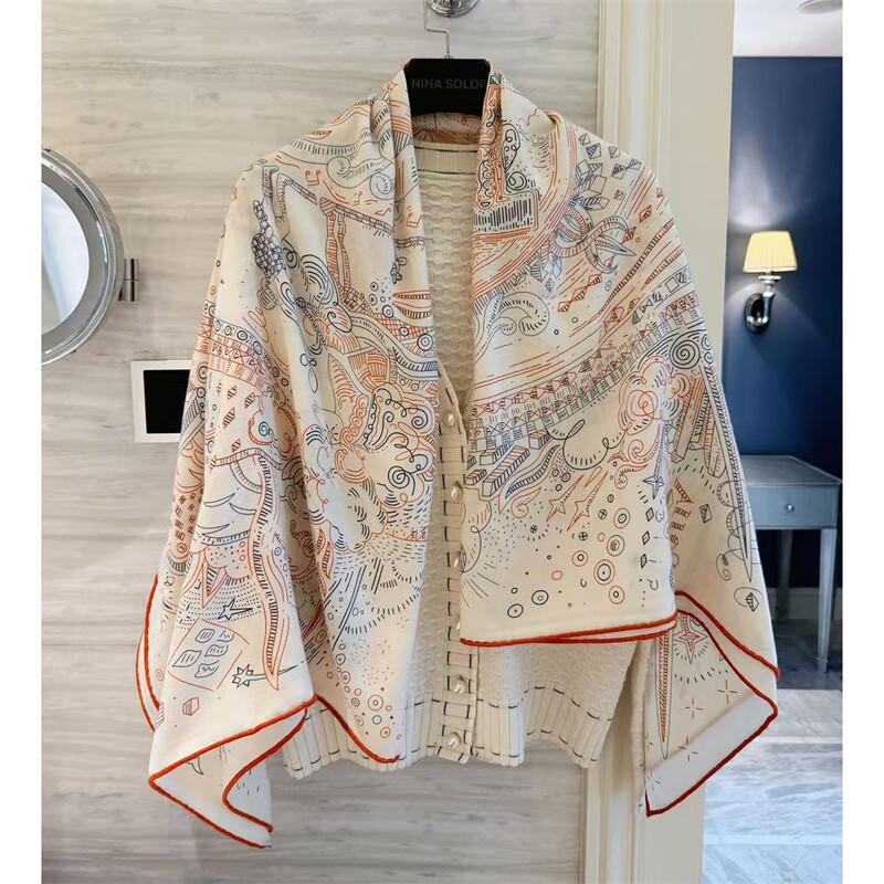 NINA SOLOR Wool Blend Square Scarf & Shawl