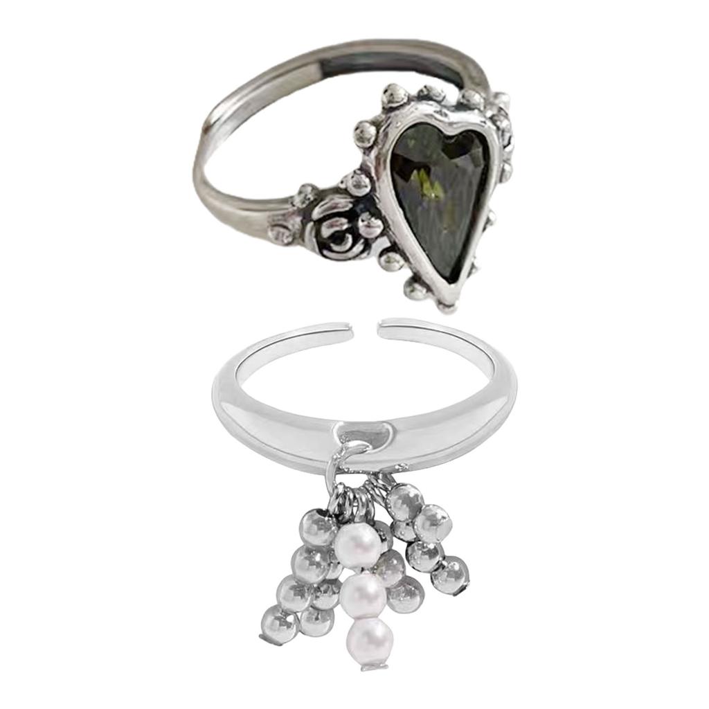 Modischer Edelstahl-Quastenring mit einzigartigen Perlendetails für junge Frauen, die Stil und Individualität suchen