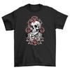 Gothic_27 Skull and Roses T-Shirt Mens Womens Tees Top - Embrace Your Inner Darkness! Funny and Edgy De
