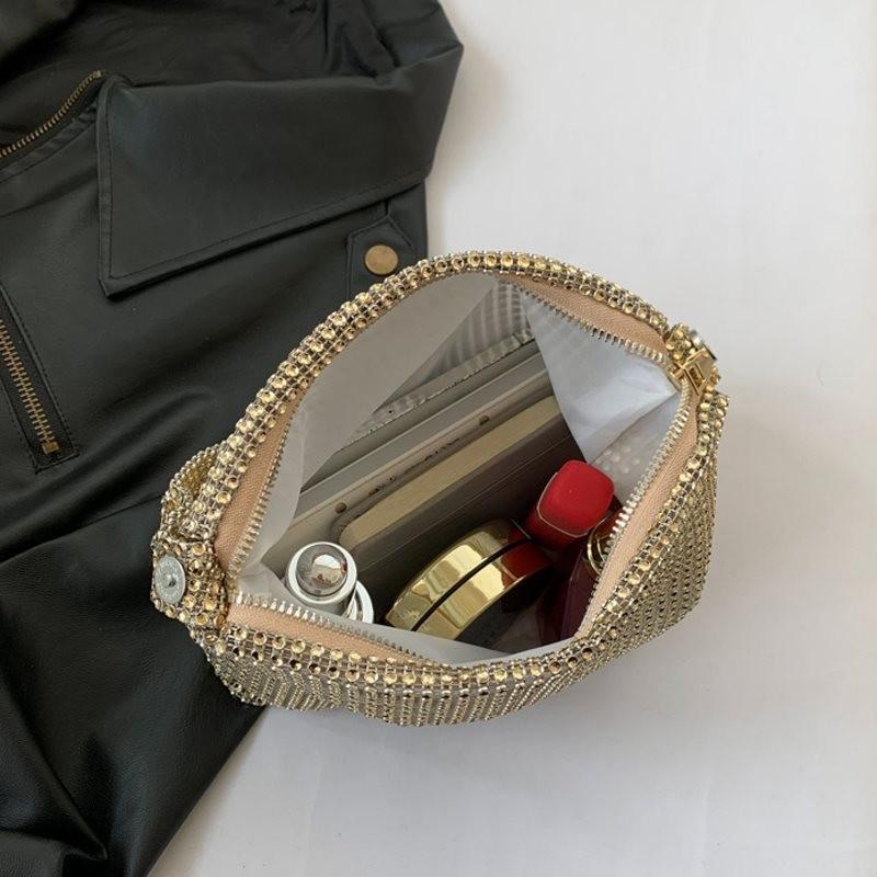 Fashionable Rhinestone Embellished Bucket Handbag Versatile Simple Tote For Everyday Use