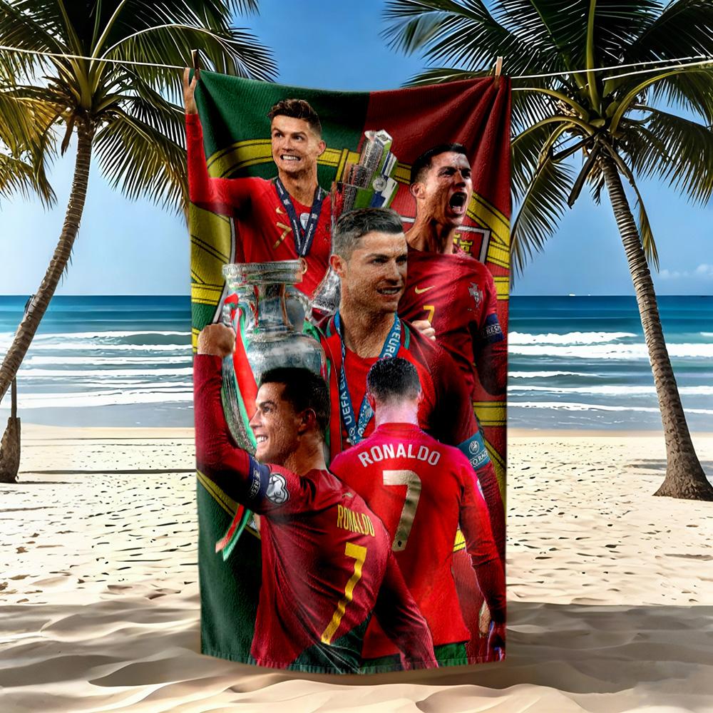 Cristiano Ronaldo Beach Towel Soft Durable Quickdry Comfortable Lightweight Suitable For Swimming Gym Camping Yoga Vacation