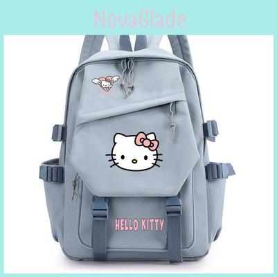 Hello Kitty Backpack For Girls And Teens Nylon Cartoon Print With Breathable Straps