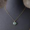 Luxury high quality fashion jewelry classic natural stone love small fresh plated 18K gold chain pendant necklace
