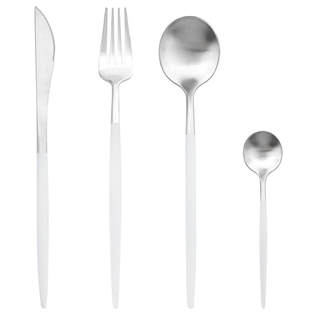4Pcs/Set Matte Gold Dinnerware 18/10 Stainless Steel Cutlery Set Knife Fork Coffee Spoon Tableware Kitchen Silverware Flatware