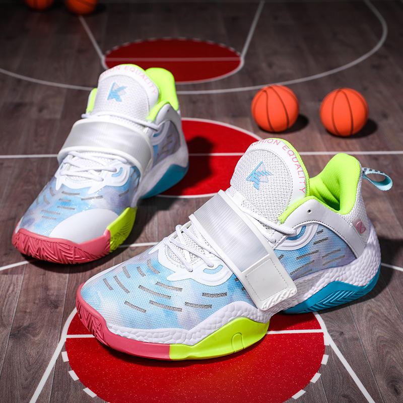 

Весенне-летние новые баскетбольные кроссовки для молодежи на липучке, сетчатые спортивные повседневные туфли, кроссовки на платформе, тренировочная обувь 46 небо