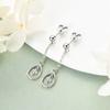 Exquisite Tassel Chain Pendant 925 Sterling Silver Round Cut 3mm Moissanite Waterdrop Dangle Earring for Women