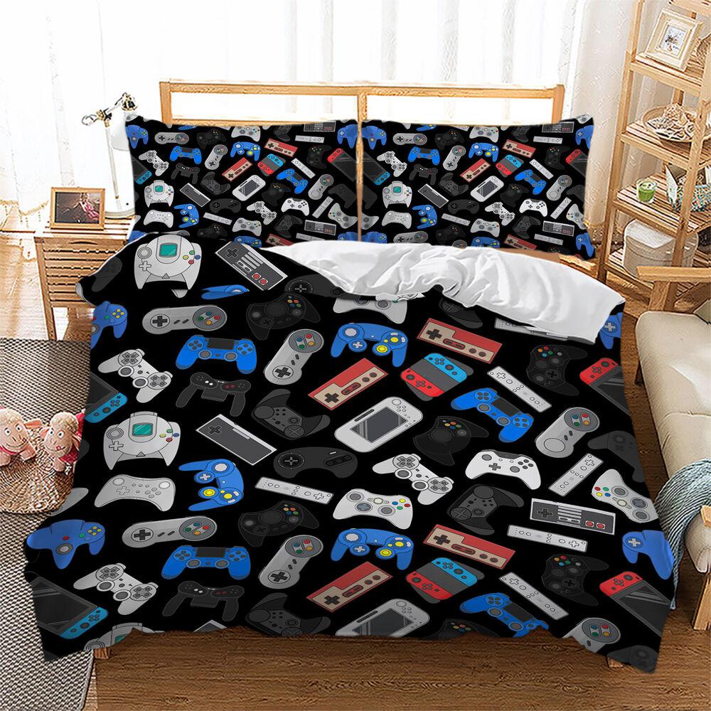 Gamepad Doona Duvet Quilt Cover Set Single Double Queen King Size Bed Pillowcase