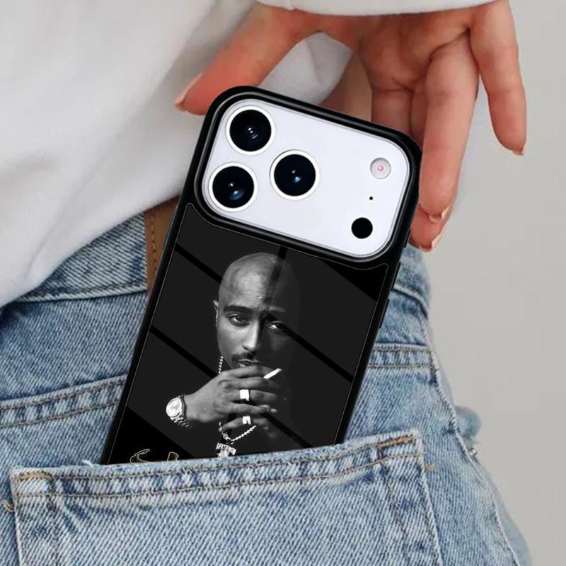 

Hiphop Rap Singer 2Pac Tupac Shakur Phone Case for iPhone 16e 15 14 13 12 17 Pro Max Plus Air 17pro Cover Coque iPhone 15 Plus