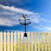 Yard Fence Wind Vane with Bird Shape, Metal Structure and Direction Marker Layout for Garden Display Placement Use