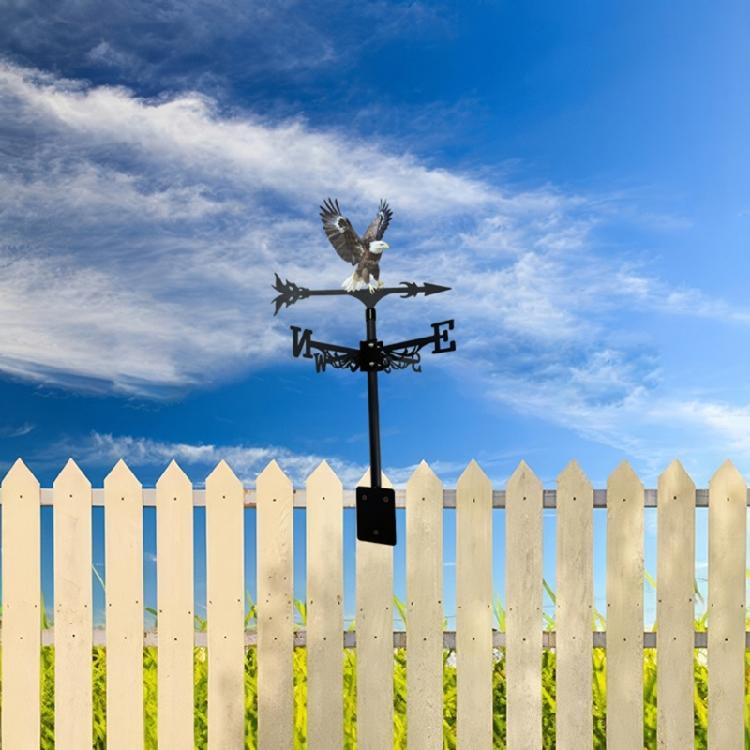 Yard Fence Wind Vane with Bird Shape, Metal Structure and Direction Marker Layout for Garden Display Placement Use