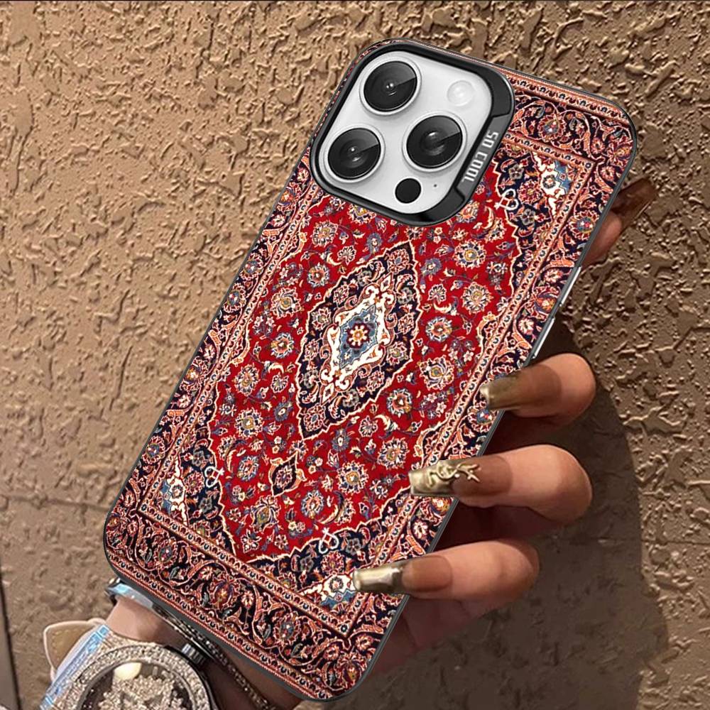 Persian Carpet Floral Pattern Phone Case For IPhone 17 16 15 14 13 12 11 Pro Max Plus Pro Colorful Shell