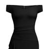 Rochie midi bodycon cu umerii goi pentru femei, fără mâneci, rochie de invitat la nuntă, rochie sirenă de cocktail, rochie de seară
