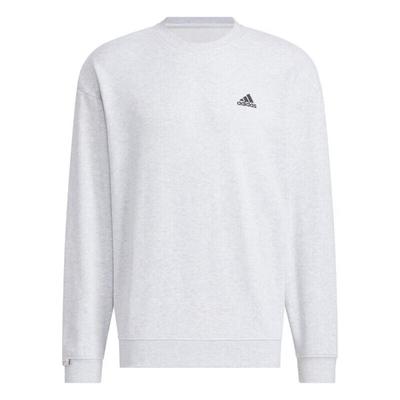 Adidas French Terry Rundhals-Sweatshirt Bequem Dick Sportlich Lässig Hoodie Unisex Sweatshirt Hellgrau JM9110
