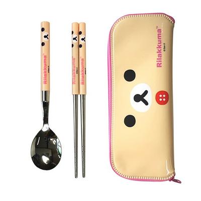 Rilakkuma İnce Kaşık Kutusu Seti Yüz, Fildişi, Kaşık + Çubuklar + Kutu