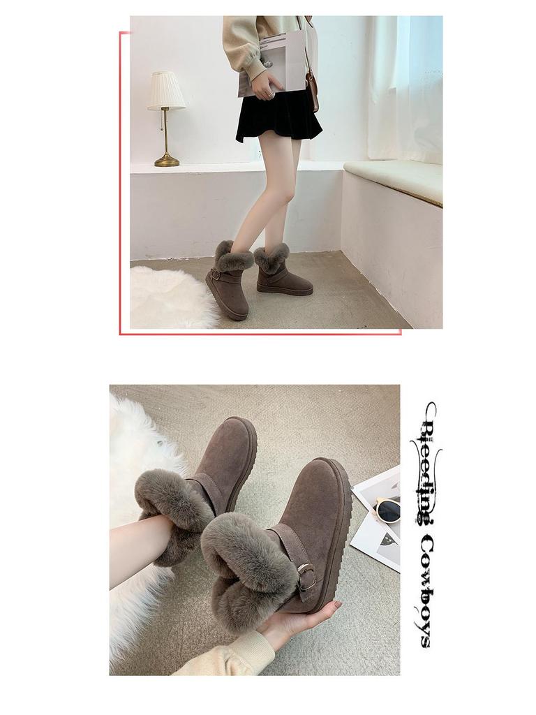 Women's 2024 Winter Waterproof Mid-Tube Snow Boots: Thick, Warm Cotton, All-Match, Student-Friendly, Easy Slip-On In Northeast Style