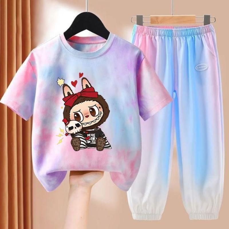 LBB Girls' Quick-drying Sports Set Summer Children's Fashionable Breathable Short-sleeved Ice Silk Set