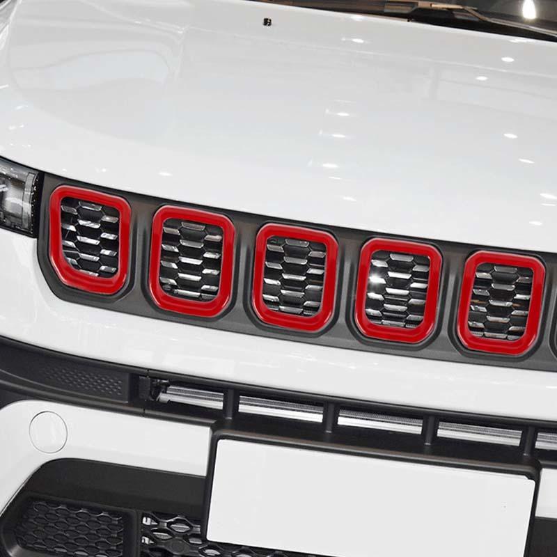 Auto Kühlergrill Motorhaube Dekoration Abdeckung Aufkleber Für Jeep Compass 2021 Aufwärts ABS Auto Außenzubehör