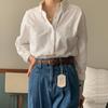 Women's Versatile Japanese Style White Long Sleeve Shirt