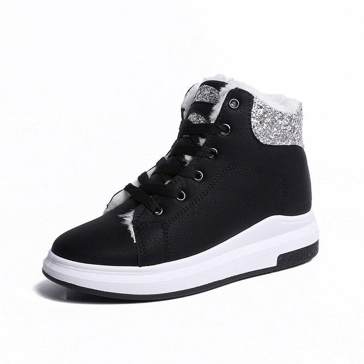 

Женские теплые зимние ботинки, женская повседневная женская обувь, замшевые ботильоны, женские ботинки на плоской подошве с плюшевой стелькой, женская обувь Snows fgb7 35 чёрный