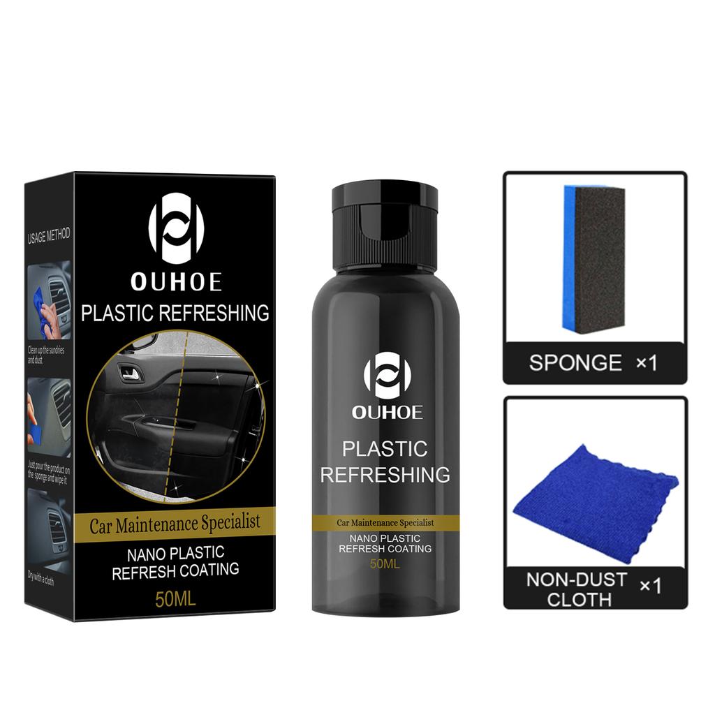 Car Plastic Restorer Agent Set Auto Interior Plastic Rubber Stains/Scratch Removal Refurbish Agent Car Cleaning Maintenance