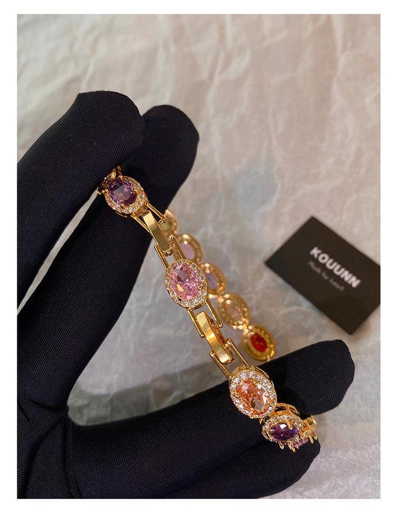 Zircon Oval Buckle Bracelet - Exquisite Niche Design, Light Luxury Jewelry