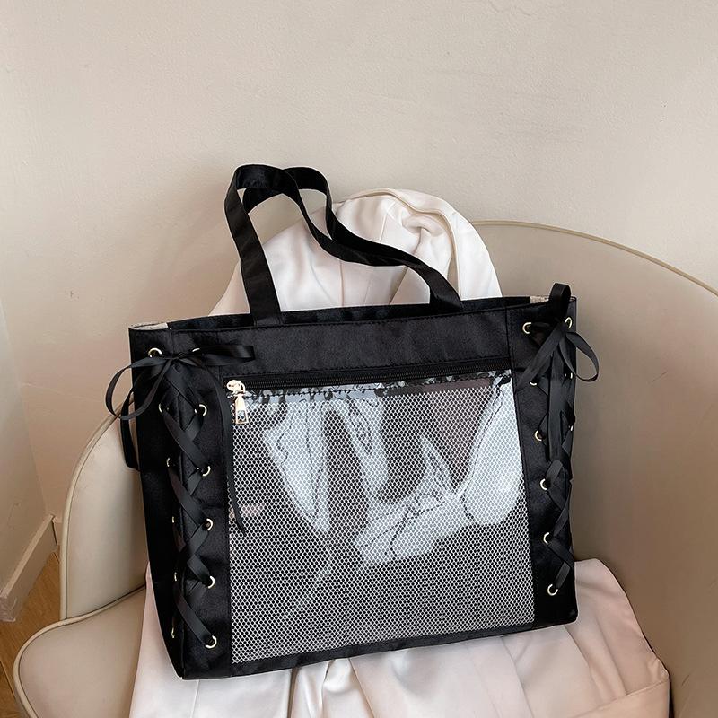 2025 summer small fresh two-dimensional yuan portable small tote girl ribbon tied shoulder underarm bag casual fashion