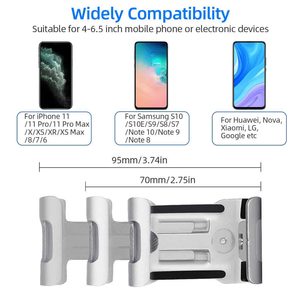 Bicycle & Motocycle Phone Mount,Aluminum Alloy Phone Holder with 360 Degree Rotation Compatible with iPhone 14/13/12/11 etc,Samsung Etc GPS